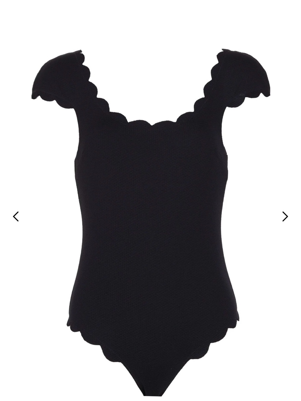 Marysia Swim Black Scalloped-Edge Bodysuit